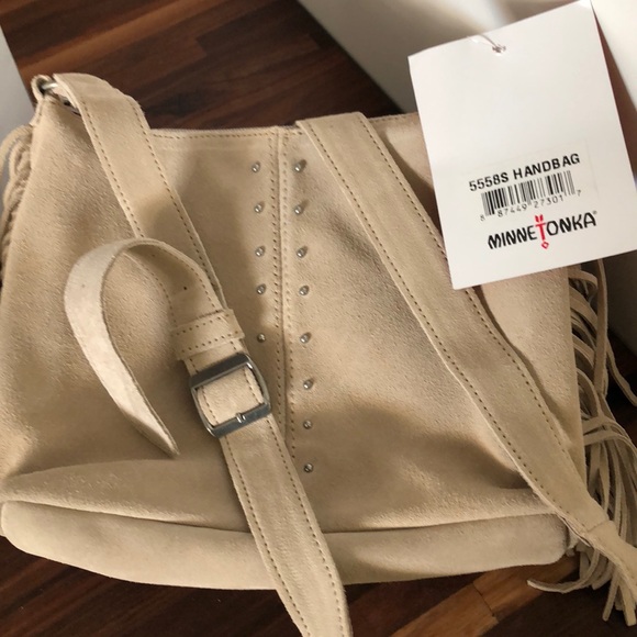 MINNETONKA TAUPE CROSSBODY BAG AND MULES NWT!! - Picture 5 of 7